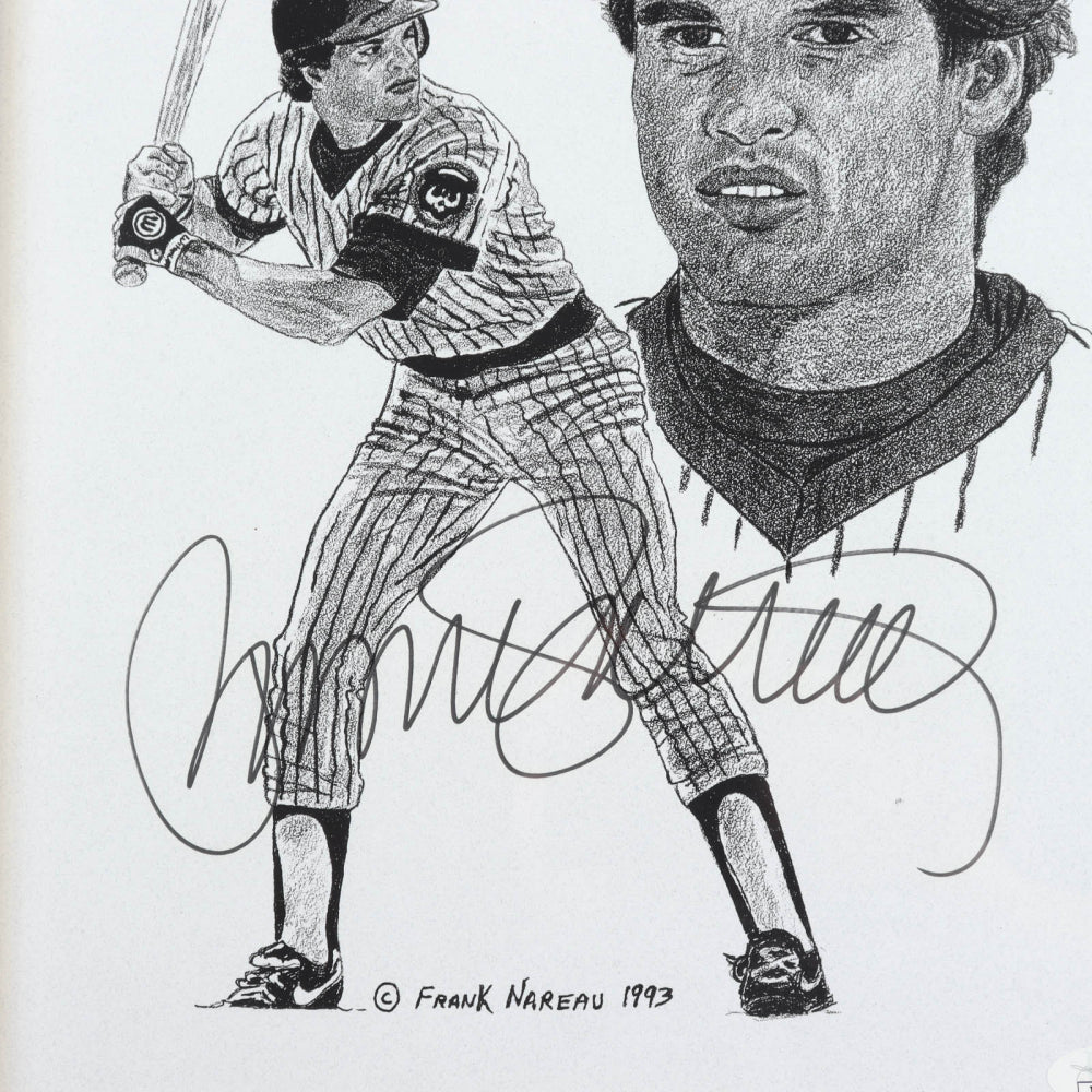 Ryne Sandberg Signed Cubs 12.5x15.5 Framed Print (JSA Hologram)