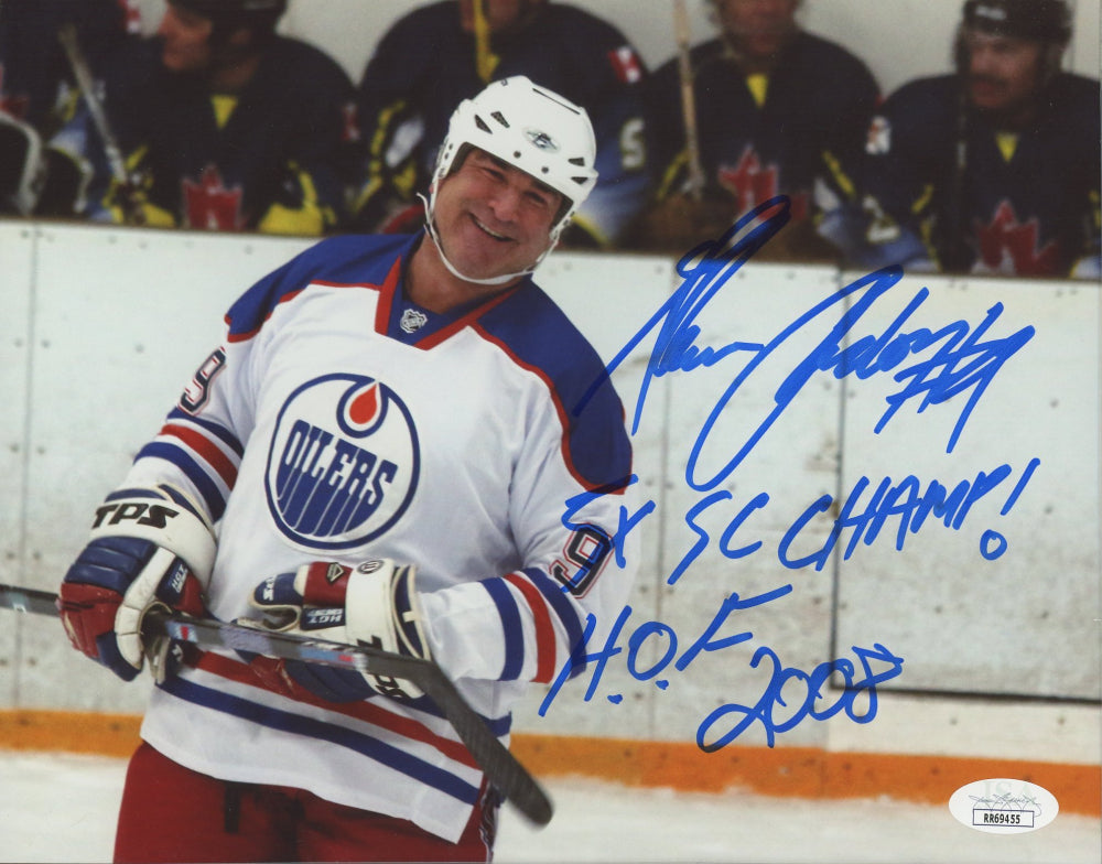 Glenn Anderson Signed (PSA Hologram) Oilers 8x10 Photo Inscribed "5x SC Champ!" & "H.O.F. 2008"