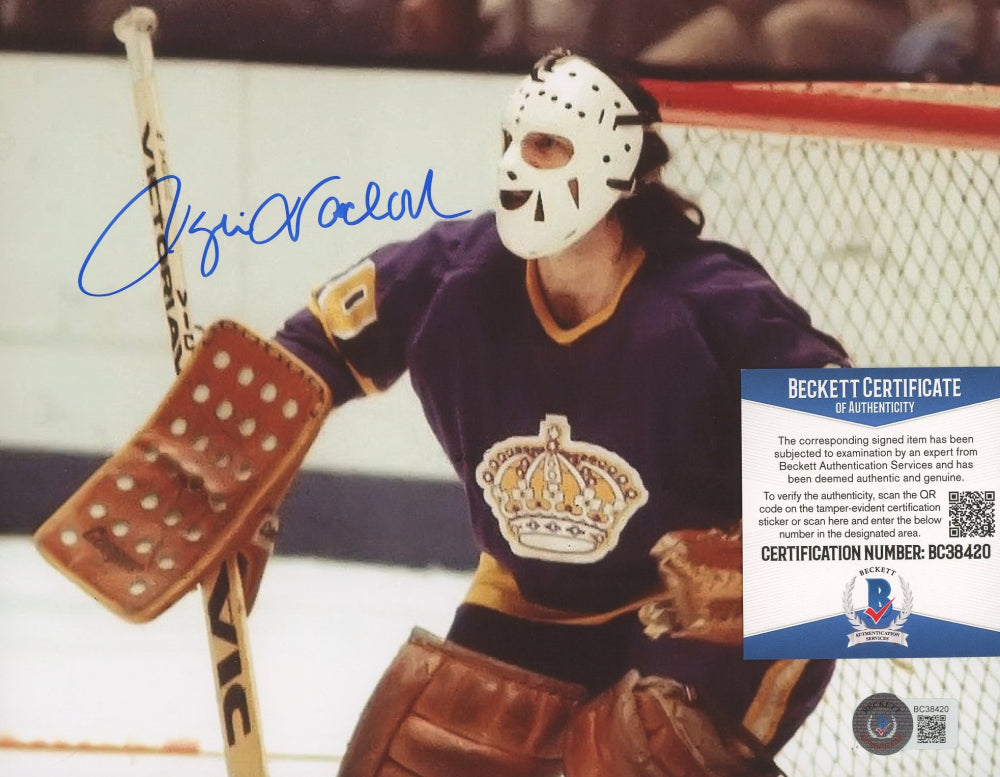 Rogie Vachon Signed Kings 8x10 Photo (Beckett COA)