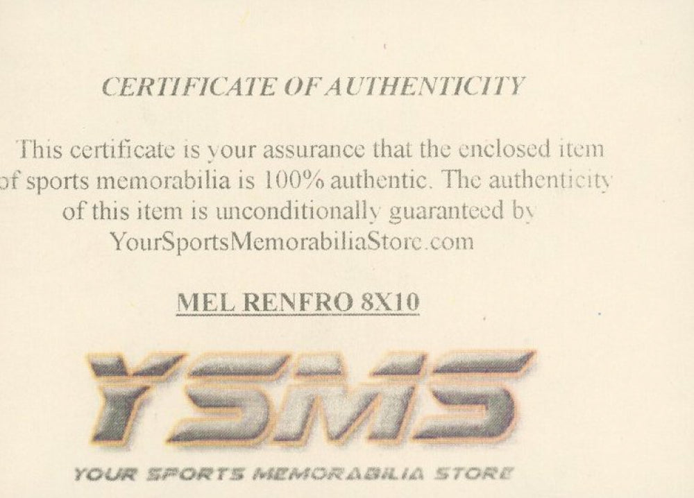 Mel Renfro Signed Cowboys 8x10 Photo Inscribed "HOF 96" (YSMS COA)