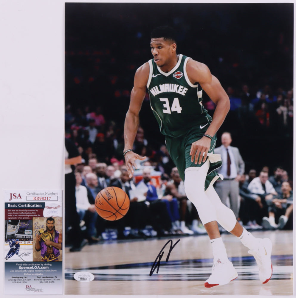 Giannis Antetokounmpo Signed Bucks 11x14 Photo (JSA COA)