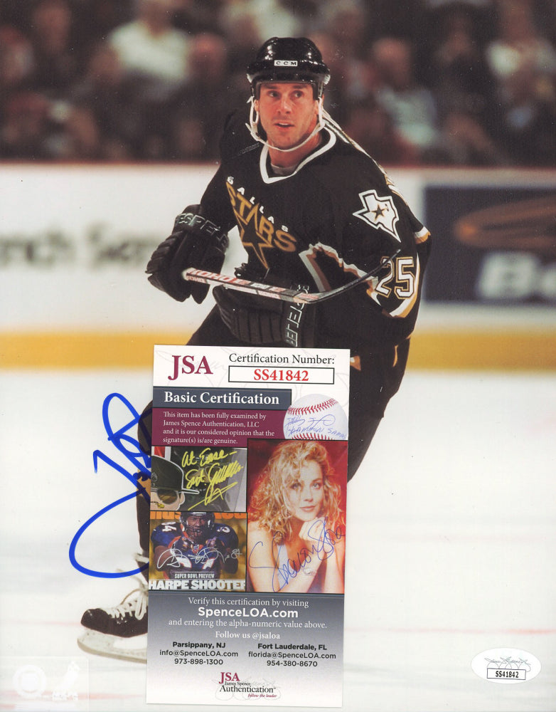 Joe Nieuwendyk Signed Stars 8x10 Photo (JSA COA)