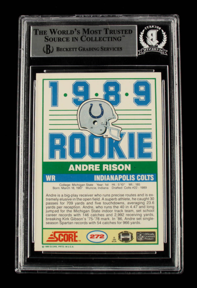 Andre Rison Signed 1989 Score #272 (BGS) - Rookie Card