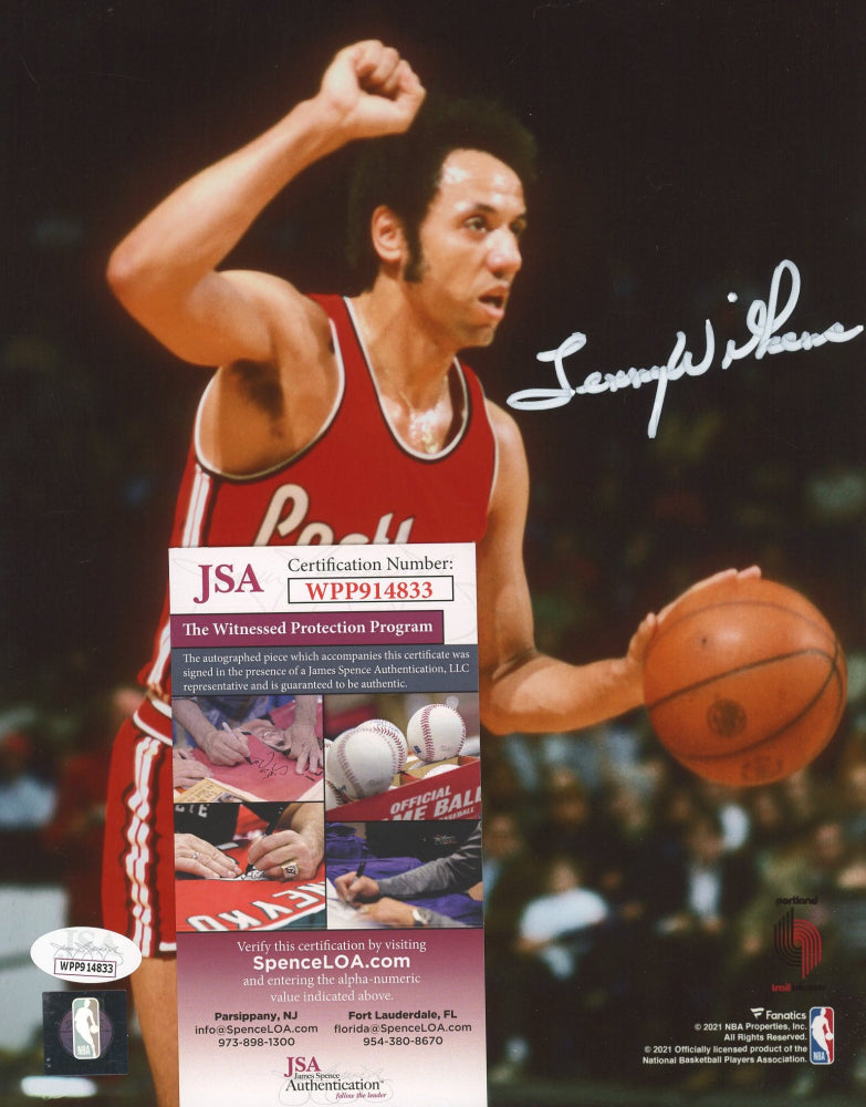 Lenny Wilkens Signed Trail Blazers 8x10 Photo (JSA COA)