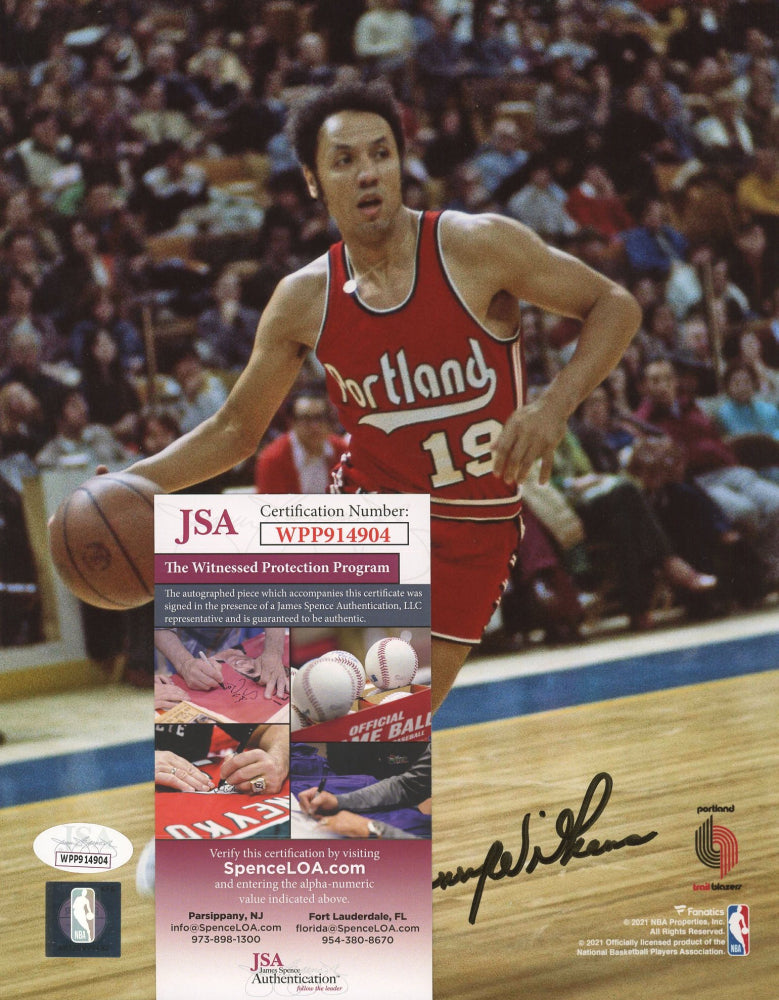 Lenny Wilkens Signed Trail Blazers 8x10 Photo (JSA COA)