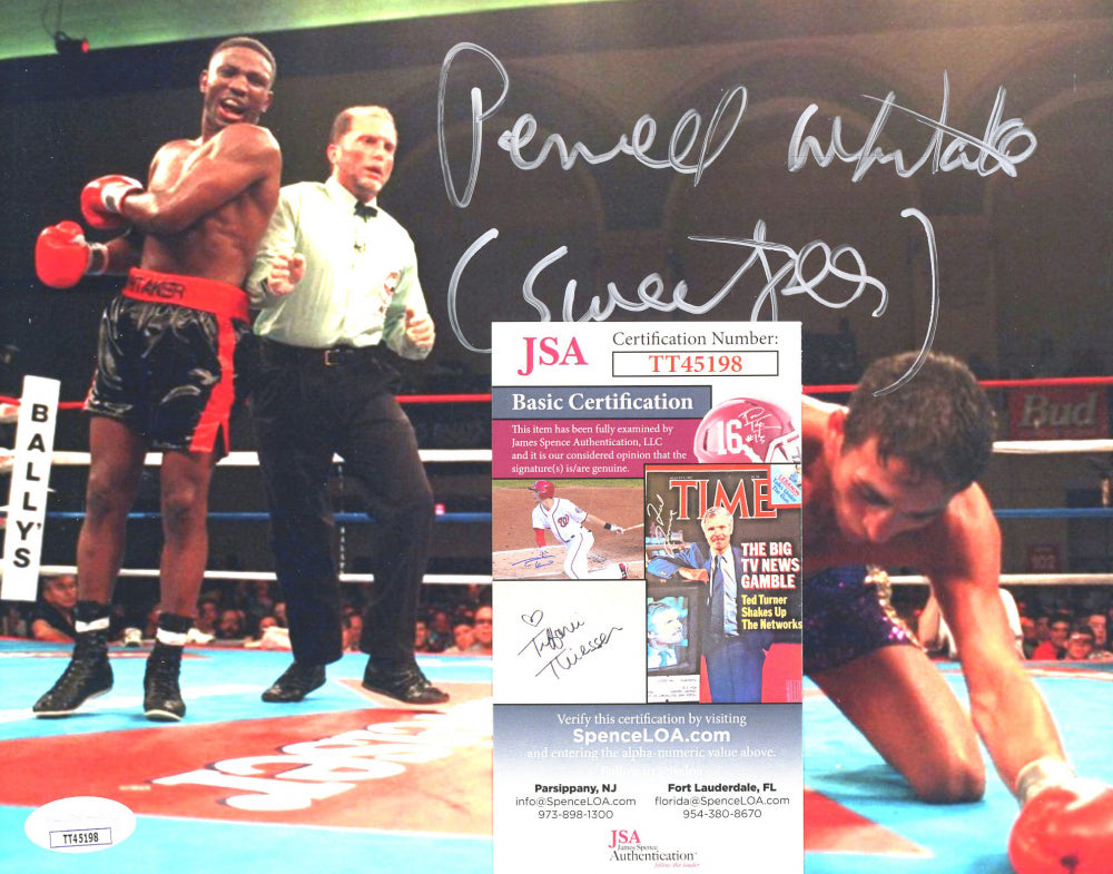 Pernell Whitaker Signed 8x10 Photo Inscribed "Sweet Pea" (JSA COA)