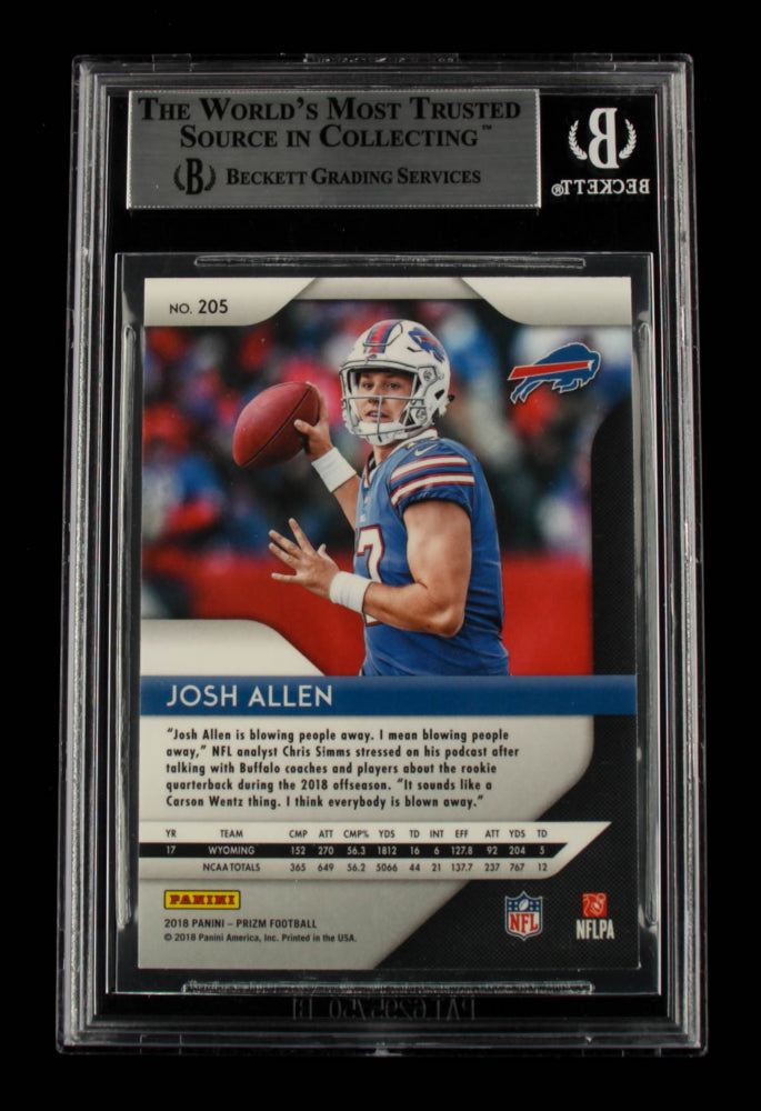 Josh Allen Signed 2018 Panini Prizm #205 (BGS) - Rookie Card