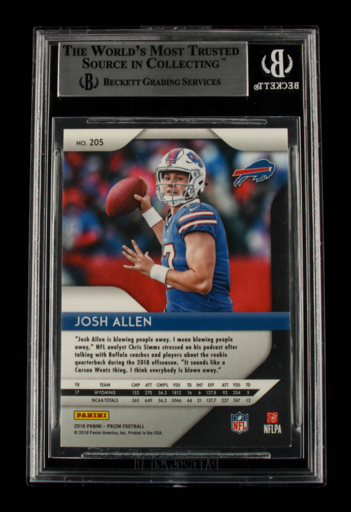 Josh Allen Signed 2018 Panini Prizm #205 (BGS) - Rookie Card