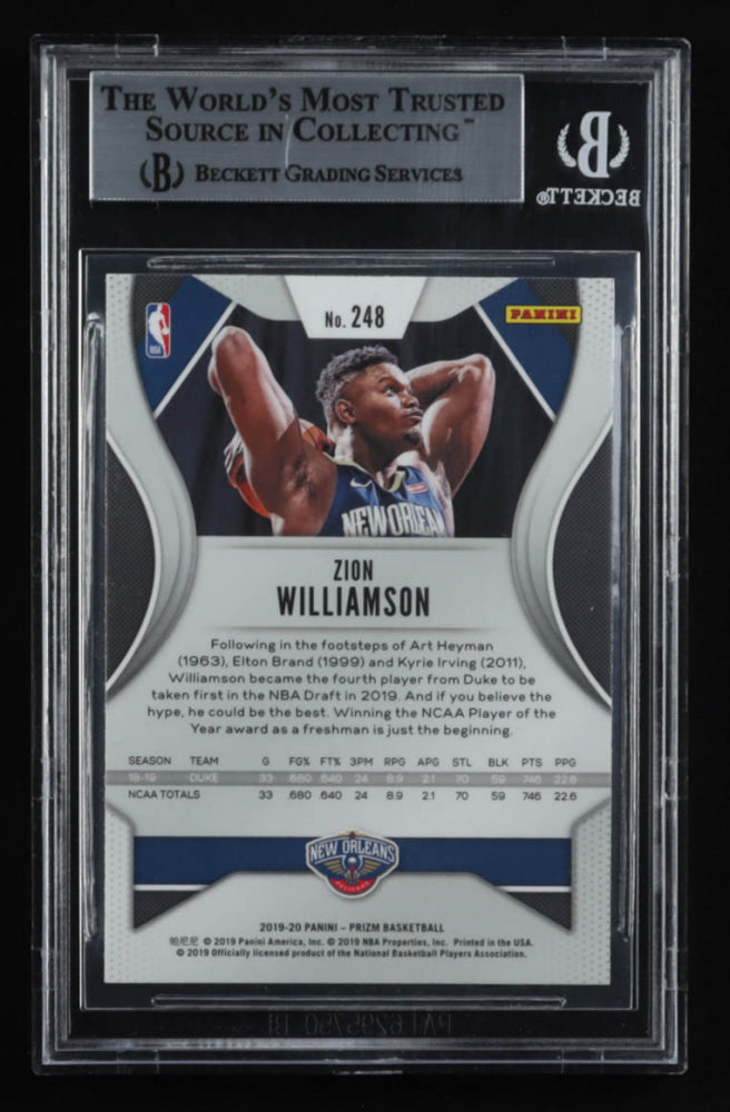 Zion Williamson Signed 2019-20 Panini Prizm #248 (BGS) - Rookie Card