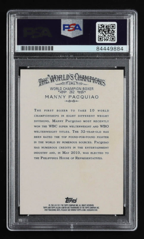 Manny Pacquiao Signed 2011 Topps Allen and Ginter #262 - Autograph Graded PSA 9 - Rookie Reprint Card