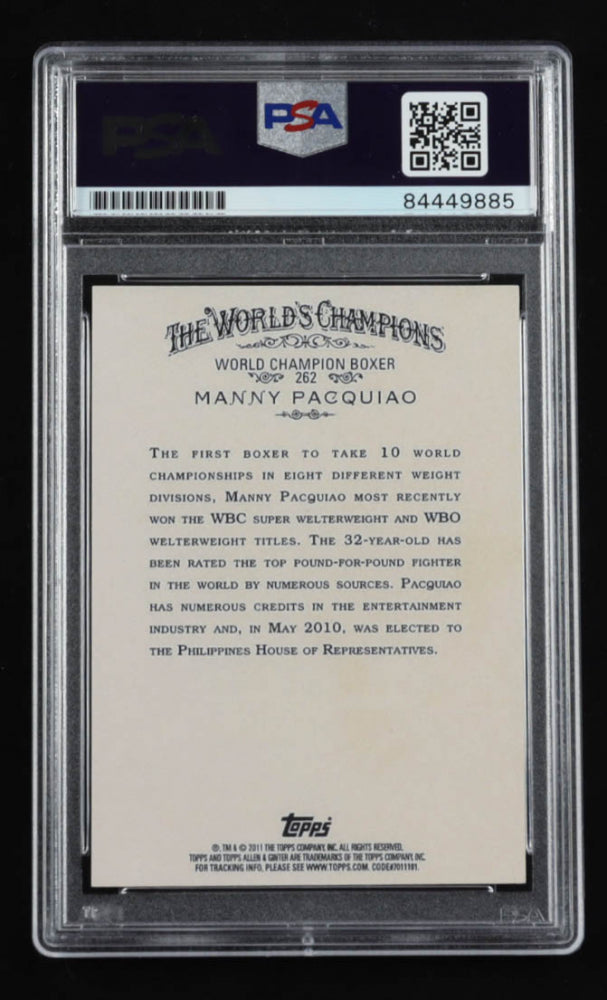 Manny Pacquiao Signed 2011 Topps Allen and Ginter #262 - Autograph Graded PSA 10 - Rookie Reprint Card