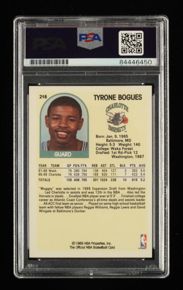 Muggsy Bogues Signed 1989-90 Hoops #218 (PSA Encapsulated)