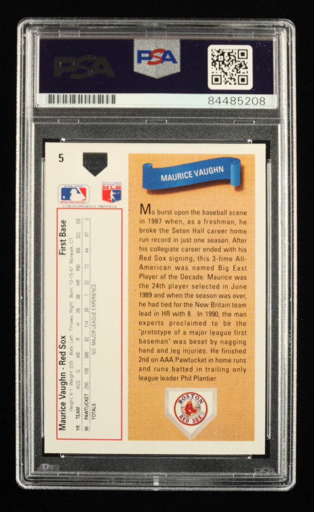 Mo Vaughn Signed 1991 Upper Deck #5 (PSA) - Rookie Card