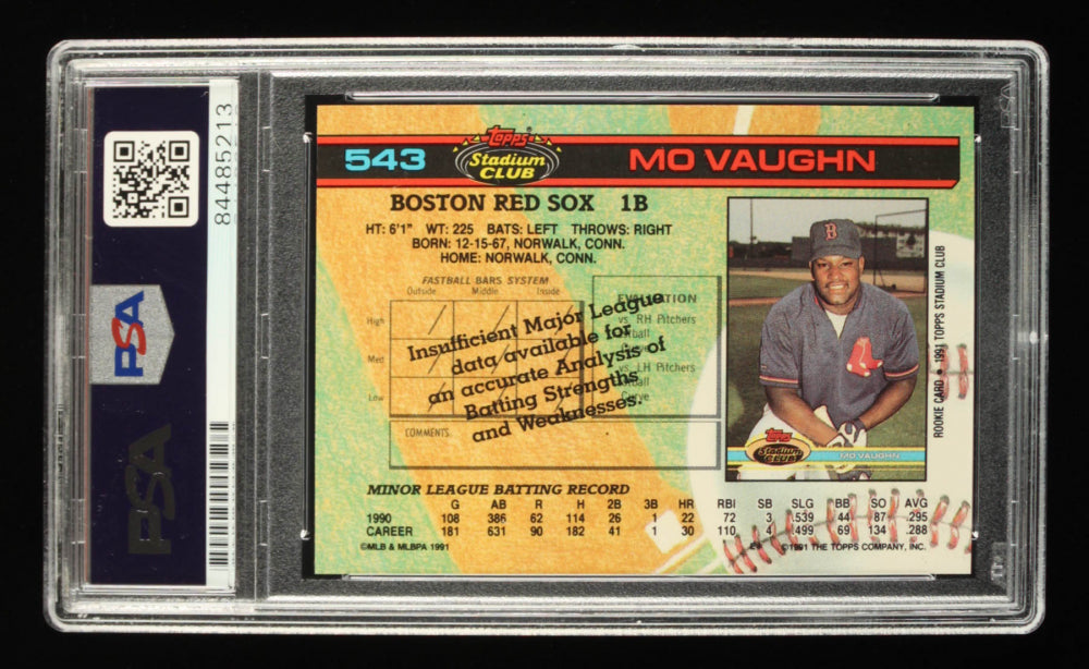 Mo Vaughn Signed 1991 Stadium Club #543 (PSA) Rookie Card