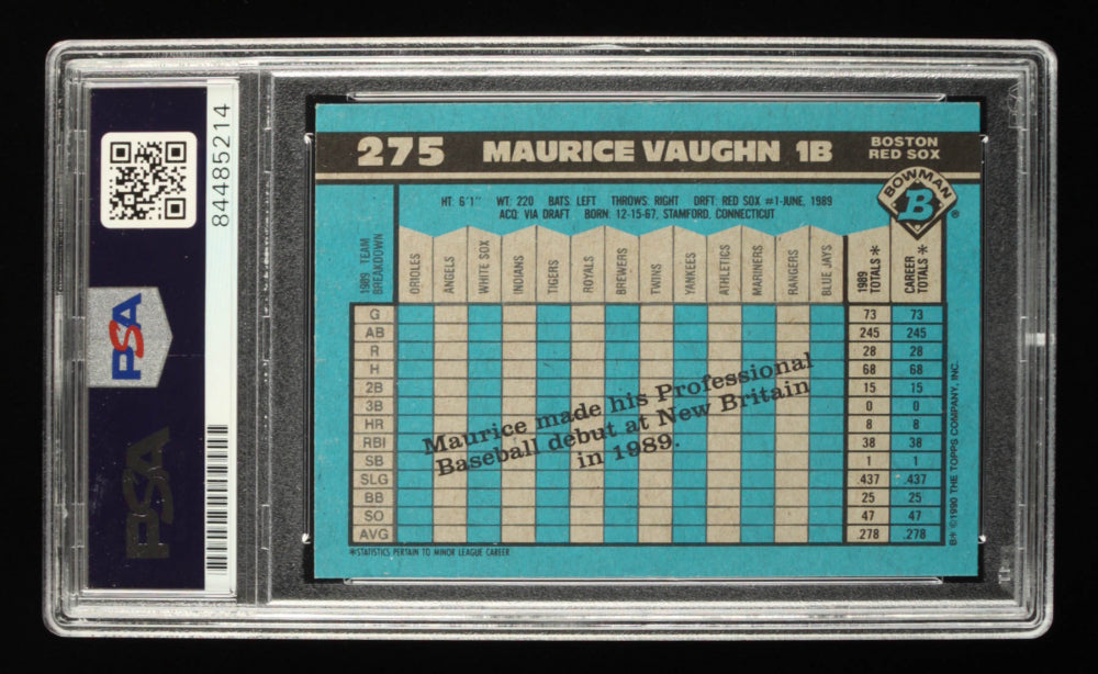 Mo Vaughn Signed 1990 Bowman #275 (PSA) Rookie Card