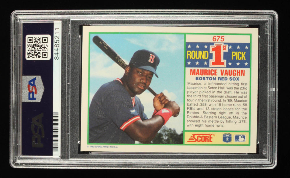 Mo Vaughn Signed 1990 Score #675 (PSA) Rookie Card