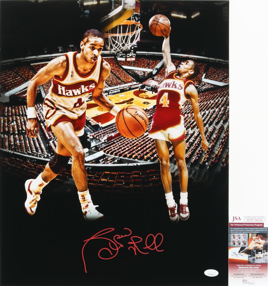 Spud Webb Signed Hawks 16x20 Photo (JSA)