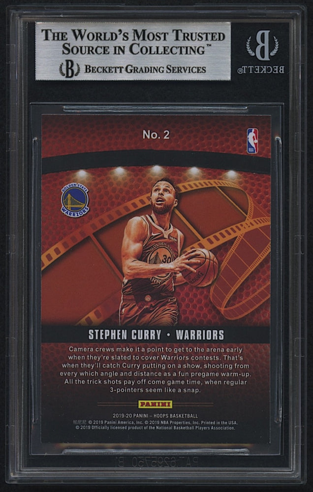 Stephen Curry Signed 2019-20 Hoops Lights Camera Action #2 (Beckett)
