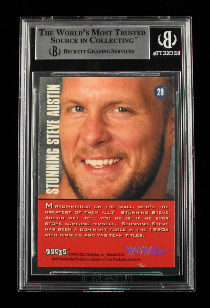 Stunning Steve Austin Signed 1995 CARDZ WCW Main Event #29 (BGS)