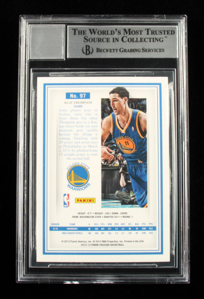 Klay Thompson Signed 2012-13 Panini Crusade #97 - Autograph Graded Beckett 10 - Rookie Card