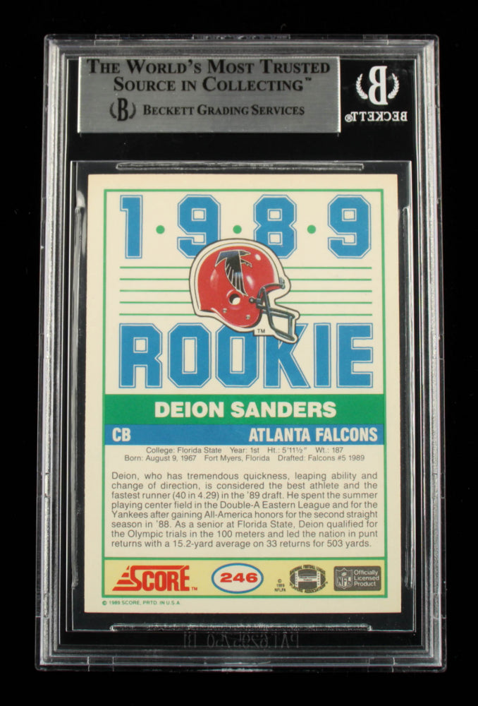 Deion Sanders Signed 1989 Score #246 (BGS) - Rookie Card