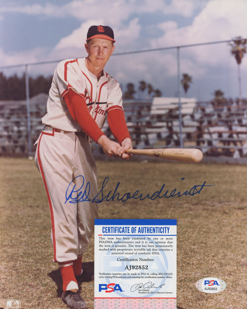 Red Schoendienst Signed Cardinals 8x10 Photo (PSA)