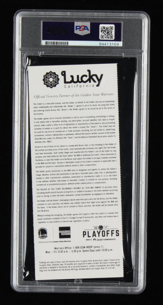 Stephen Curry Signed 2017 "The Finals" Ticket (PSA)