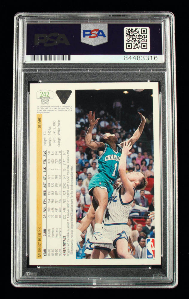 Muggsy Bogues Signed 1991-92 Upper Deck #242 (PSA)