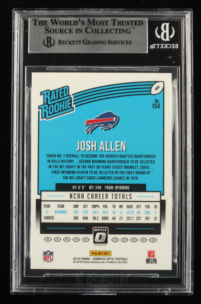 Josh Allen Signed 2018 Donruss Optic #154 RR (BGS) - Rookie Card