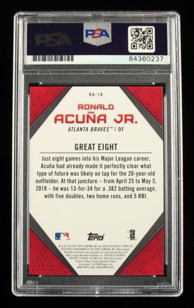 Ronald Acuna Jr. Signed 2019 Topps Ronald Acuna Highlights #RA18 - Autograph Graded PSA 10