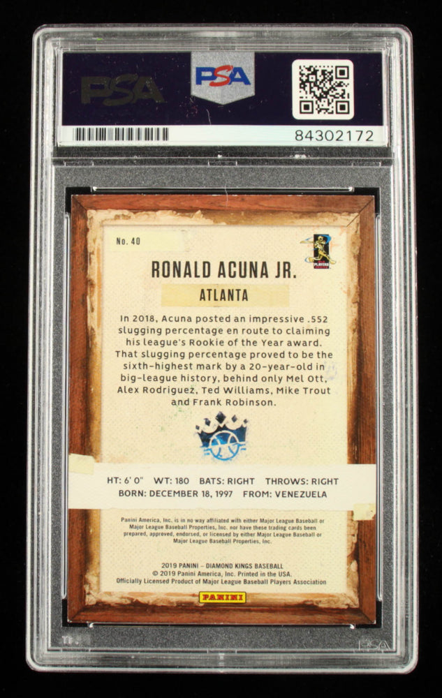 Ronald Acuna Jr. Signed 2019 Diamond Kings #40 - Autograph Graded PSA 10