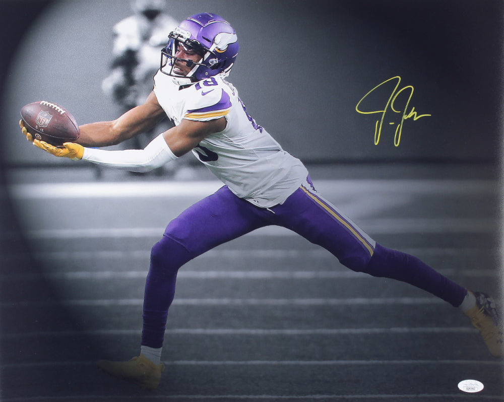 Vikings Justin Jefferson Signed 16x20 The Catch Spotlight Photo BAS  Witnessed