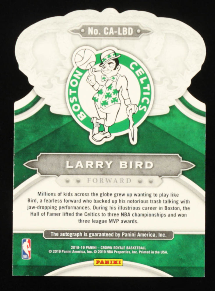 Larry Bird 2018-19 Crown Royale Crown Autographs Gold #1 Serially Numbered #07/10
