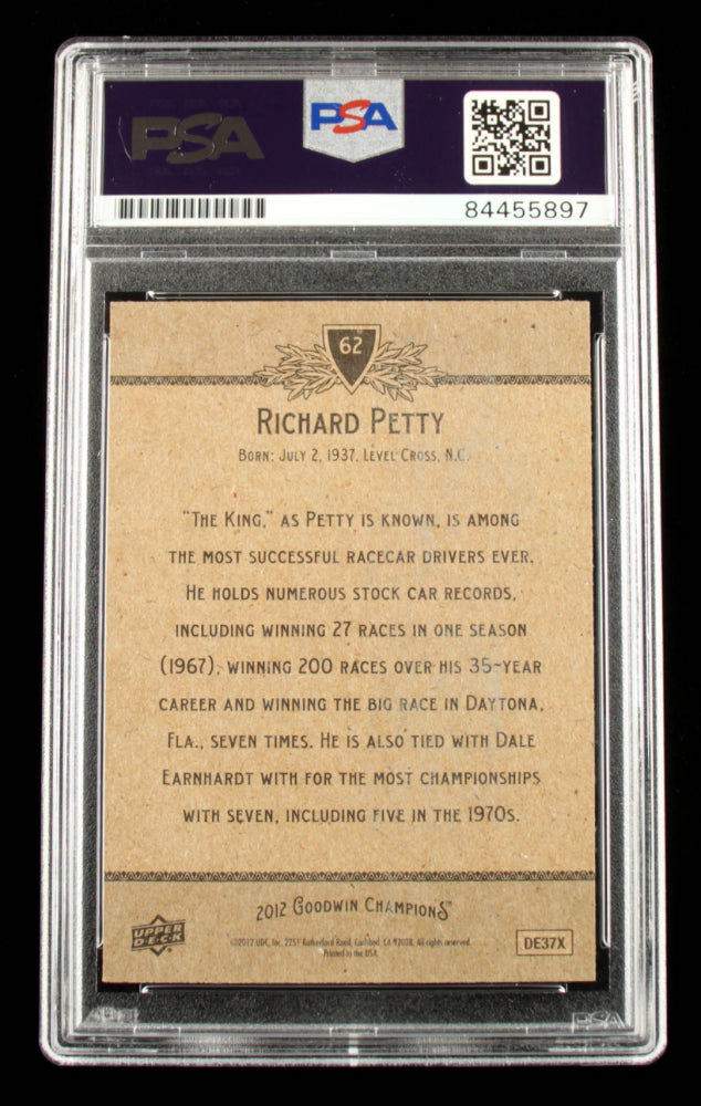 Richard Petty Signed 2012 Upper Deck Goodwin Champions #62 (PSA)