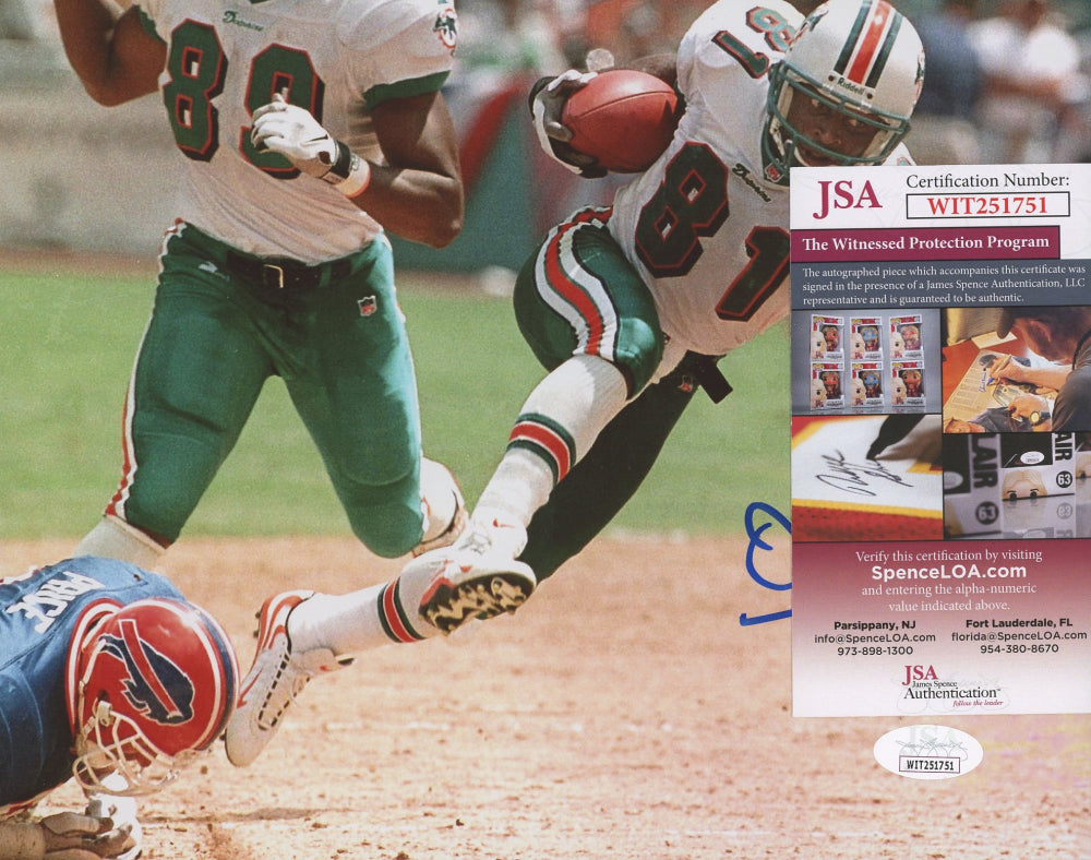 O. J. McDuffie Signed Dolphins 8x10 Photo (JSA)