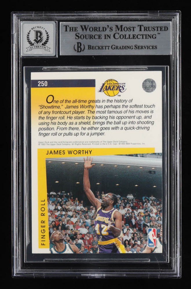 James Worthy Signed 1993-94 Upper Deck SM #250 - Autograph Graded Beckett (BGS) 10