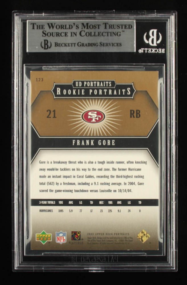 Frank Gore Signed 2005 UD Portraits Gold #123 Serially Numbered #35 / 75 - Rookie Card