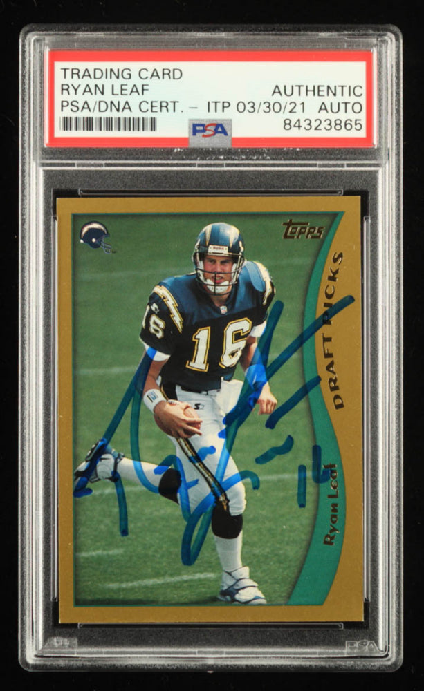 Ryan Leaf Signed 1998 Topps #332 (PSA) Rookie Card