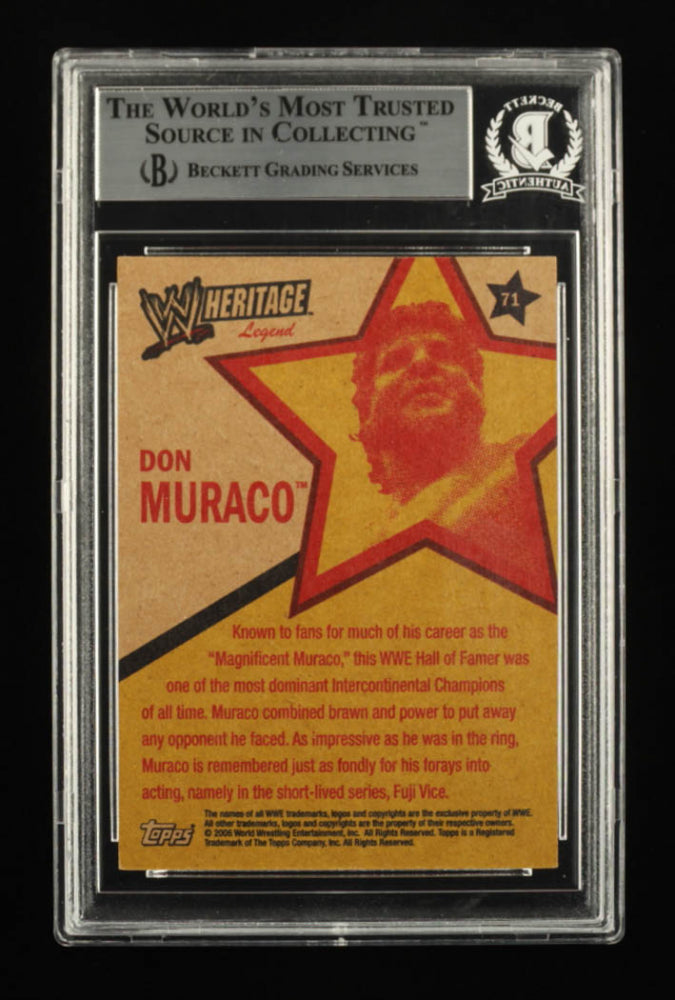 Don Muraco Signed 2006 Topps Heritage II WWE #71 L Inscribed "HOF 04" (BGS)