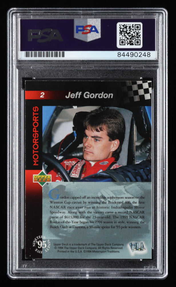 Jeff Gordon Signed 1995 Upper Deck #2 (PSA)