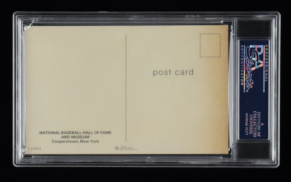 Stan Musial Signed Hall of Fame Plaque Postcard (PSA)