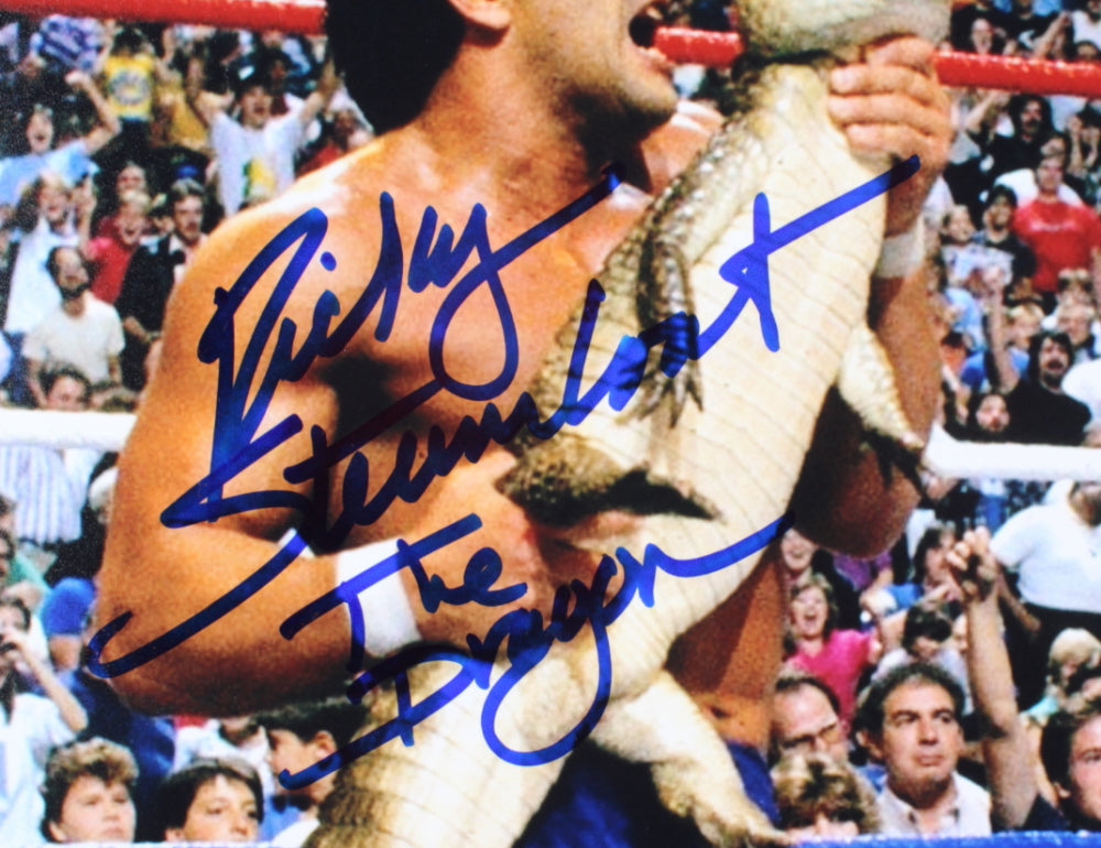 Ricky Steamboat Signed WWE 11x14 Photo Inscribed "The Dragon" (Beckett)