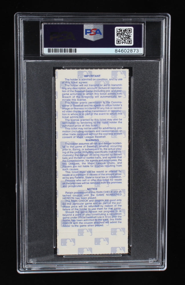 Ozzie Smith Signed 1987 World Series Game 3 Ticket - Autograph Graded (PSA) 10