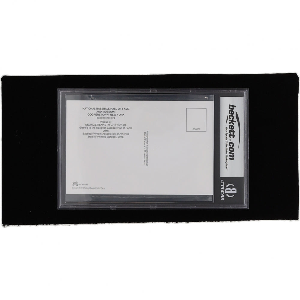 Ken Griffey Jr. Signed Hall of Fame Plaque Postcard (Beckett) - Autograph graded BGS 10
