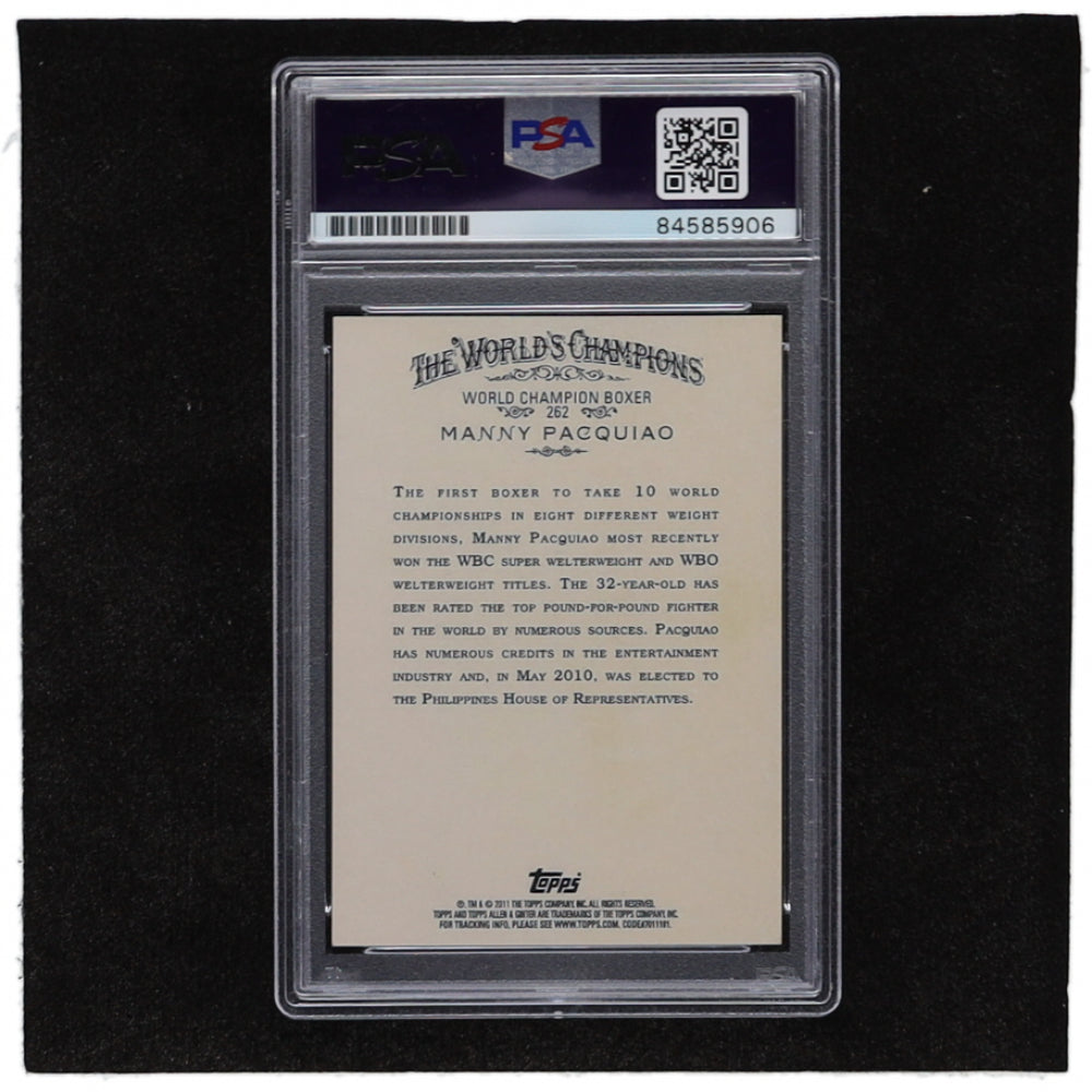 Manny Pacquiao Signed 2011 Topps Allen and Ginter #262 - Autograph Graded PSA 10 - Rookie Card