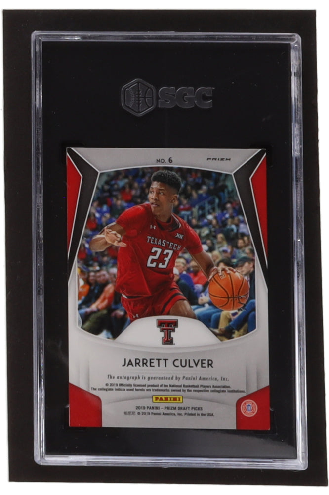 Jarrett Culver 2019-20 Panini Prizm Draft Picks Autographs Prizms Orange Pulsar #6 RC - Serially Numbered #5/5 Card Grade (SGC 8.5) Autograph Graded (SGC) 10 - Rookie Card