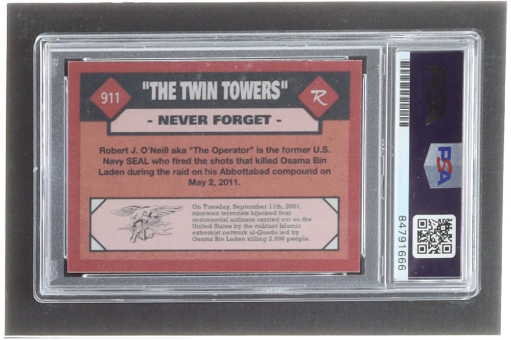 Robert J. O'Neill Signed LE Trading Card Inscribed "Never Quit!" - Autograph Graded (PSA) 10 - Limited Edition # / 911