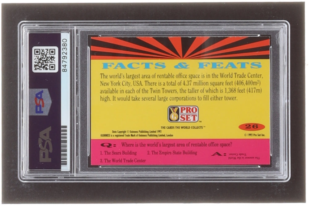 Robert J. O'Neill Signed OFFICE-ially the Largest 1992 Pro Set Guinness Book of Records #26 Inscribed "9-11-01" (PSA) PSA in-the-Presence