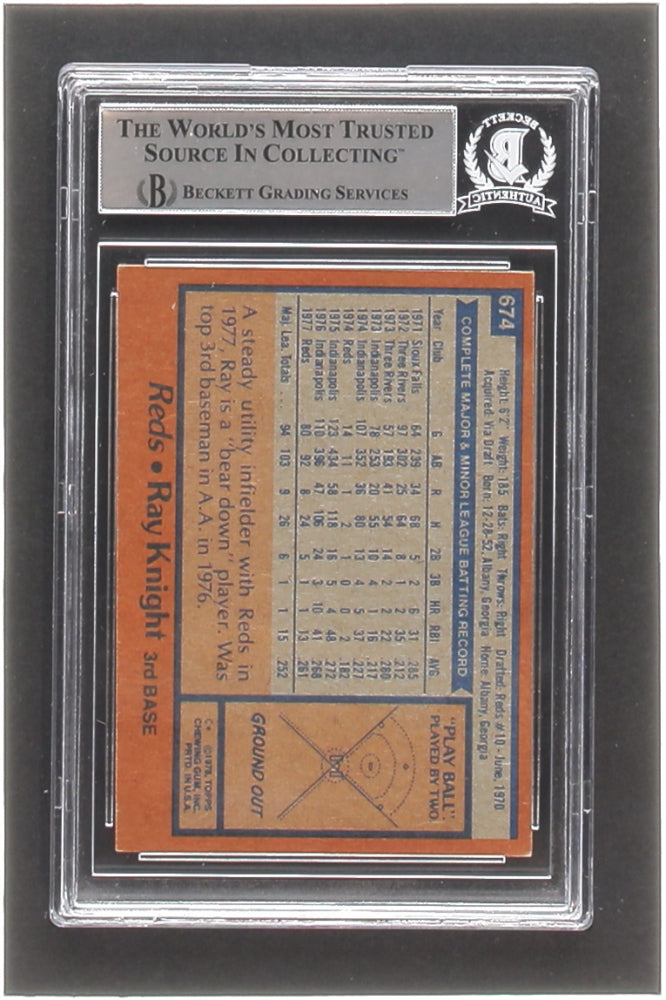 Ray Knight Signed 1978 Topps #674 RC (BGS) - Rookie Card
