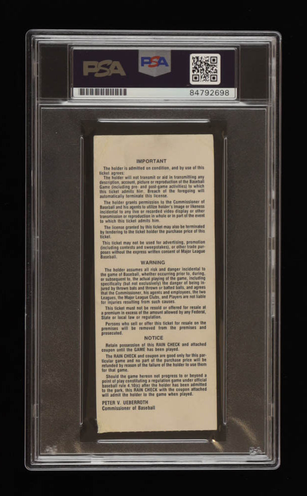 Rickey Henderson Signed 1987 All-Star Game Ticket - Autograph Graded PSA 10